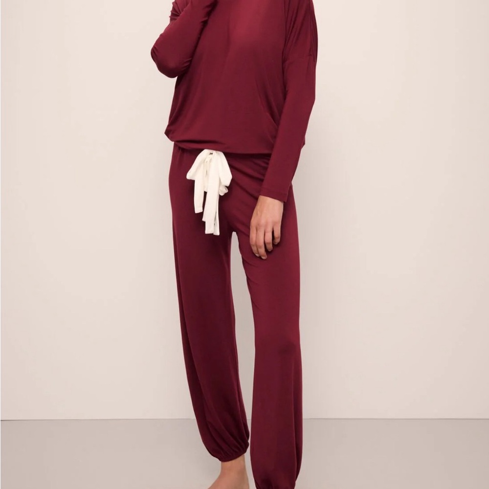Eberjey Gisele Slouchy PJ Loungewear Set in Cabernet